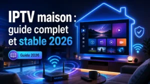 IPTV maison guide complet et stable 2026 avec TV connectée, Wi-Fi et installation domestique moderne