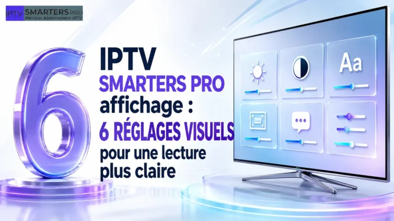 IPTV Smarters Pro affichage avec 6 réglages visuels pour une lecture plus claire